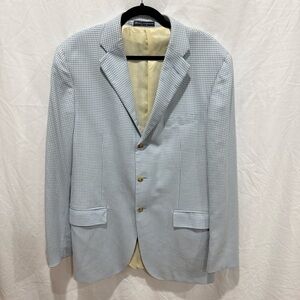 Polo by Ralph Lauren Made in Italy 100% Cashmere Sport Coat Blazer 44 XL Gingham